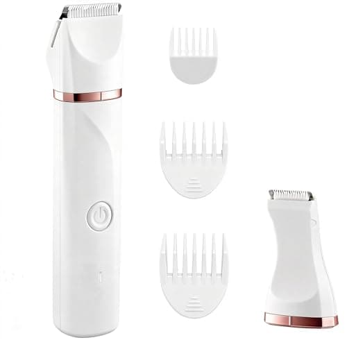 Bikini Trimmer for Women,Painless Electric Razor & Body Shaver for Pubic Hair,IPX7 Waterproof Hair Trimmer Women with Ceramic Blades,USB Rechargeable,Wet/Dry Use,Gifts for Women（White） — image 1