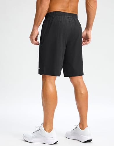 Pudolla Men's Athletic Shorts with Zipper Pockets 5"/7"/9" Lightweight Quick Dry Workout Gym Running Shorts view 3