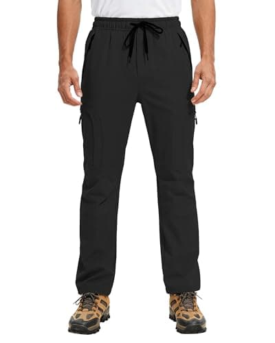 AGVNG Mens Hiking Pants Waterproof Lightweight Quick Dry Cargo Pants UPF 50+ Drawstring Cuff Work Casual Athletic Outdoor — image 1