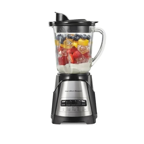 Hamilton Beach Power Elite Wave Action Blender For Smoothies, 40 Oz Glass Jar, 12 Functions Including Puree, Crush Ice, 700 Watts - Black (58148A) view 1