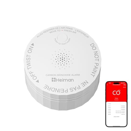 HEIMAN Smart Carbon Monoxide Detector, Wi-Fi Nano CO Alarm, UL 2034 5th Certified, Real-Time App Notifications, Battery Powered, Test-Reset Button, 10-Year Figaro Sensor, Portable for Trave — image 1