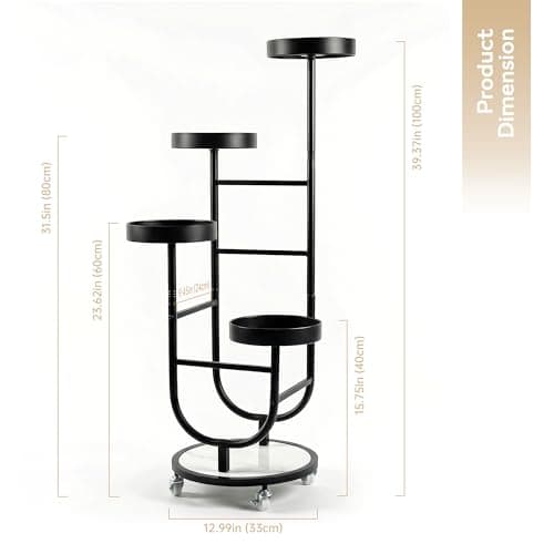 Xizlapu 4 Tiered Tall Plant Stand, Corner Display Rack, Multi-tier Planter Holder for Indoor Living Room Balcony Garden Patio view 3