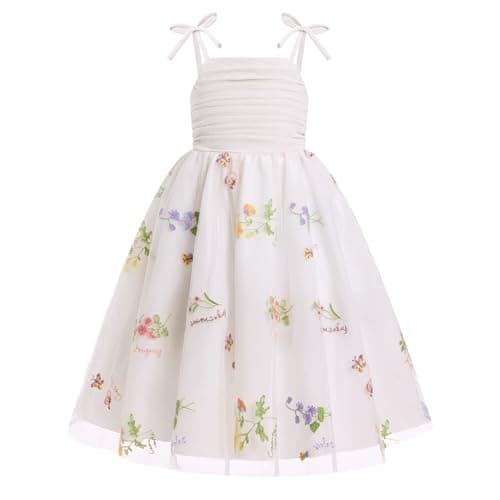 EULIMENE Flower Girl Dress for Wedding Birthday Spaghetti Strap Tulle Dress Formal Pageant Party Princess Dresses Size 5-14Y view 4