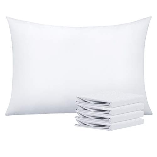 NTBAY Queen Pillowcase Set - 4 Pack Brushed Microfiber 20x30 Pillowcases - Soft, Wrinkle-Free, Fade-Resistant, Stain-Resistant, White Pillowcases with Envelope Closure - 20x30 Inches, White view 1