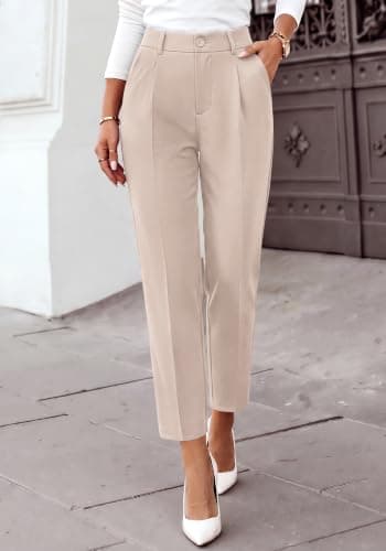 BTFBM Dress Pants Women Work Business Office Ankle Trousers Pockets view 4