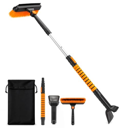 39" 3-in-1 Extendable Snow Brush and Ice Scrapers for Car Windshield — image 1