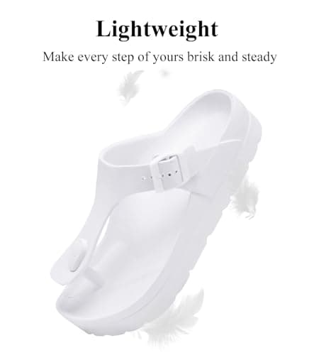 Haifago Women's Platform Sandals with Arch Support, Summer Beach Slides Adjustable Buckle Comfortable Lightweight EVA Slip on Slide view 6