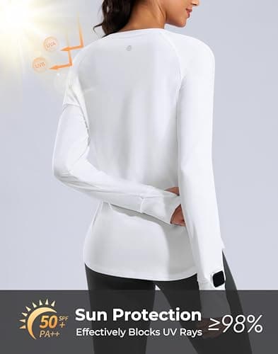 G Gradual Long Sleeve Workout Tops for Women Quick Dry Lightweight Running Athletic Shirts with Zip Pocket Moisture Wicking view 3