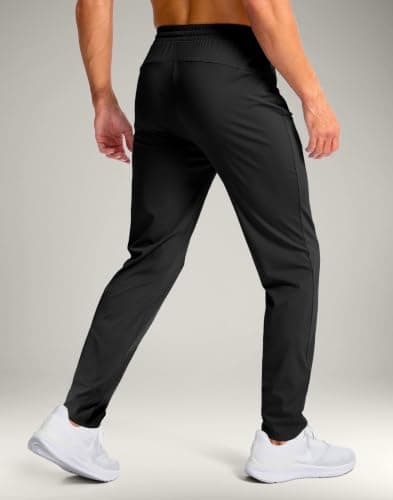 Pudolla 32"/34"/36"/38" Inseam Men's Tall Sweatpants with Zipper Pockets Lightweight Joggers for Athletic Workout Casual view 2