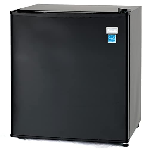 Avanti Mini Fridge Compact Refrigerator for Home Office or Dorm, Reversible Door and Adjustable Shelves, Full Range Temperature Control with Compressor Cooling and Automatic Defrost, 1.7-Cu.Ft., Black