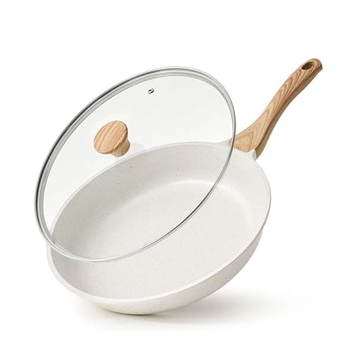SENSARTE Nonstick Ceramic Frying Pan with Lid 8/9.5/10/11/12.5 Inch Omelet Pan Skillet, Free of Intentionally Added PFAS/PTFE Non-toxic Chef's Pan Induction Compatible Pan, Heat Resistant Handle view 1