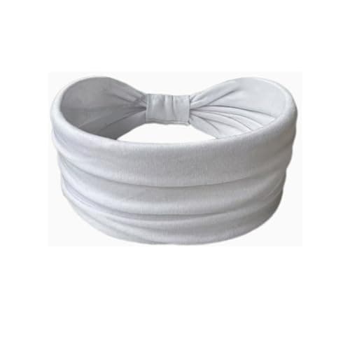Headbands for Women Absorbed Sweat Sport Headband Wide Stretchy Hair Wrap Soft Large Knotted Hair Bands 1PCS White
