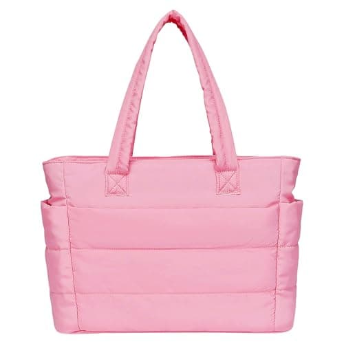 Puffer Tote Bag for Women,Large Work Tote Bags Lightweight Puffy Bag with Laptop Compartments,Nurse Bags Shoulder Bag — image 1