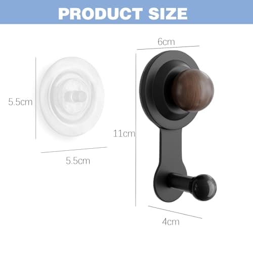 Suction Cup Hooks for Shower,Wreath Hangers for Front Door,Removable No-drill Suction Cup Hook for Door Wreaths/Glass Window/kitchen,Ideal for Holiday/Christmas Door Decoration(2 pcs - 4 suction cups) view 2