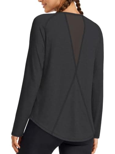 Workout Tops for Women Long Sleeve Shirts Fall Tops Gym Clothes view 2