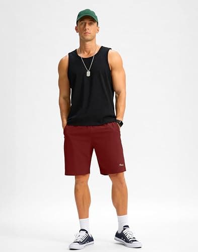 Pudolla Mens Running Shorts with Zipper Pockets 7 Inch Lightweight Quick Dry Gym Athletic Workout Shorts(Savannah L9_XL) view 3