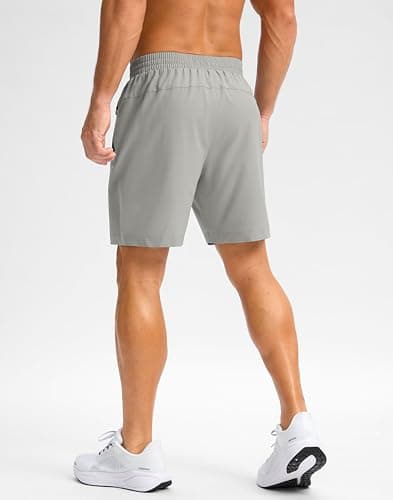 Pudolla Men's Athletic Shorts with Zipper Pockets 5"/7"/9" Lightweight Quick Dry Workout Gym Running Shorts view 3