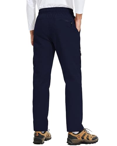 AGVNG Mens Hiking Pants Waterproof Lightweight Quick Dry Cargo Pants UPF 50+ Drawstring Cuff Work Casual Athletic Outdoor view 4