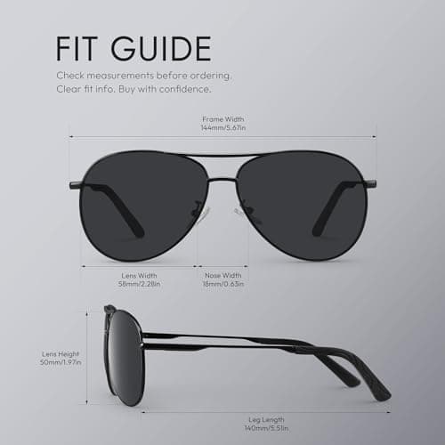 Eiuizah Polarized Aviator Sunglasses for Men Women UV400 Driving Shades view 4