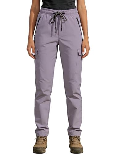 Hiking Pants Women UPF 50+ Cargo Quick Dry Water Resistant Elastic Waist 4 Pockets Lightweight Travel Work Casual Running view 2