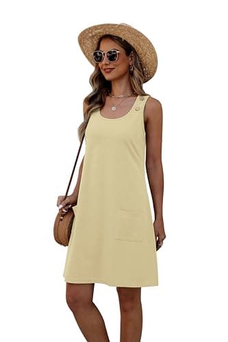 WEESO Summer Dresses for Women Tank Casual Sleeveless Casual Mini Fashion Beach Vacation Dresses with Pockets view 4