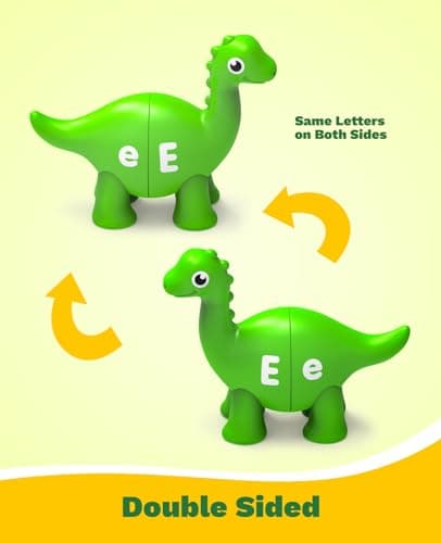 Edumoteso 26PCS Dinosaur Alphabet Learning Toys for 18M+, Montessori Educational Toys for 3 4 5 Year Old, Toddlers Preschool Activities Fine Motor Toys for Boys, Double Sided ABC Matching Game view 4