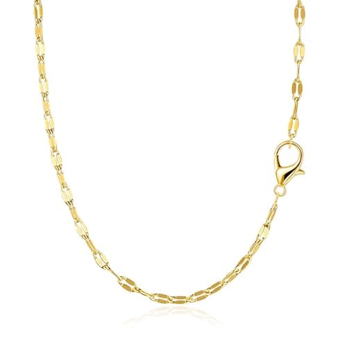 BAYLAY Gold Chain Necklace for Women - 18K Gold Plated Necklace Chain Dainty Gold Necklace for Women Gold Chain Gold Necklace Gold Jewelry Gifts Size 16/18/20/22/24/26 Inch view 1