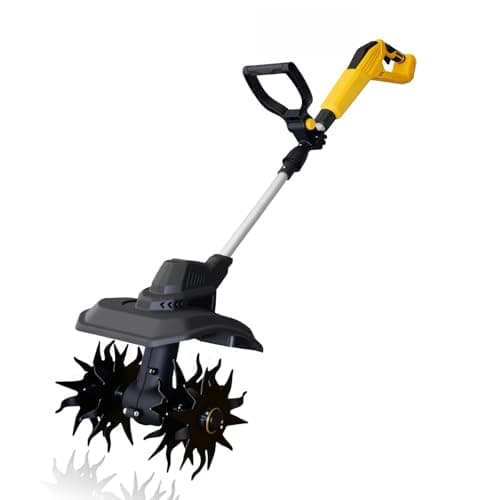 Cordless Tiller Cultivator Compatible with Dewalt 20V Battery(Tool Only), 9-Inch Tilling Width, 6.6-Inch Depth 360RPM Electric Brushless Tiller Garden Rototiller for Lawn/Gardening/Soil Cultivation view 1