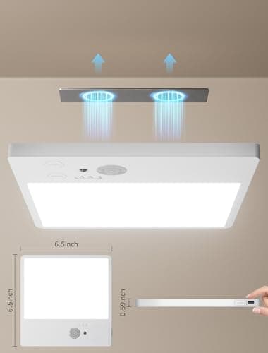 Tnight Rechargeable Motion Sensor Ceiling Light with Remote | 500LM Wireless Magnetic Mount LED for Closet Shower Stairs Pantry, 3 Color Temperatures Dimmable Battery Operated view 3