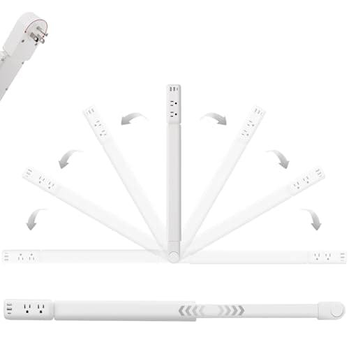Electrical Outlet Extender Stick with Telescopic 22"-34" Extension & 180° Swivel, 2 AC Outlets & 3 USB Ports (1 USB-C/2 USB-A), for Hard-to-Reach Outlets Behind Furniture Bed Desk Sofa Nightstands — image 1