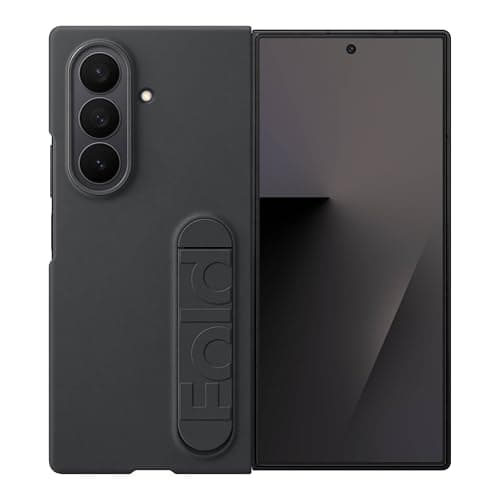 Samsung Galaxy Z Fold7 Silicone Phone Case, Protective Cover with Stand, Secure Grip, Soft, Comfortable Design, US Version, Black