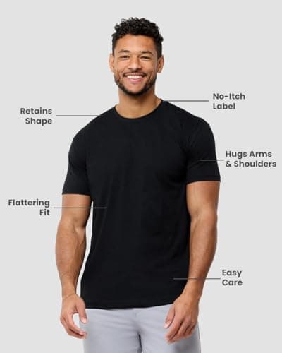 INTO THE AM Mens T Shirts Soft Cotton Blend Crew Neck Tee S - 4XL Athletic Fit Plain Casual T-Shirt for Men view 4