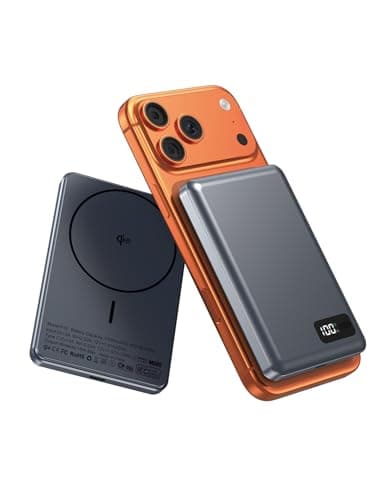 Enyneo Mag.Safe Portable Charger, 10000mAh Battery Pack - Qi2 Certified, 22.5W Fast Charging Wireless Magnetic Power Bank for iPhone 17/ Air/ 16/15/14/13/12 Series, Travel Camping Essential-Grey
