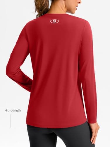Long Sleeve Workout Tops for Women Lightweight Athletic Running Shirt S-3XL view 2