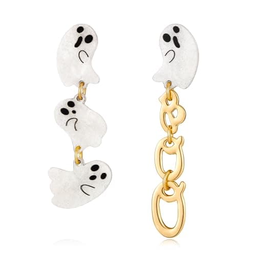 Halloween Earrings Acrylic Spooky Ghost Dangle Earrings BOO Earrings Pupkin Party Costume Jewelry for Women — image 1