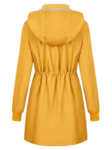 Rain Jacket Women Waterproof Long Raincoat Hooded Windbreaker S-XXL view 3