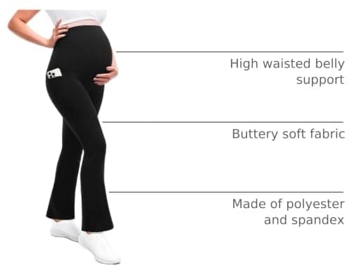 Leafigure Maternity Flare Leggings with Pockets view 4