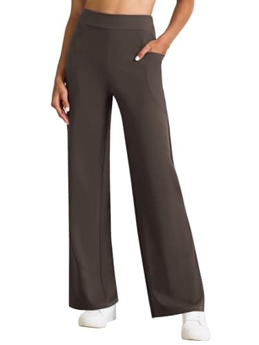 Wide Leg Yoga Pants Women High Waisted Loose Stretch Lounge Causal Work Workout Gym Trousers with Pockets view 2