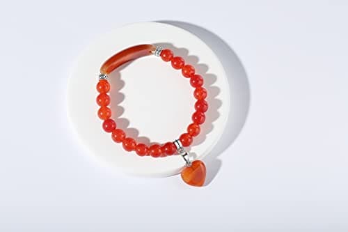 DHZJTSL Healing Crystal Bracelet for Women, Love Heart Gemstone Bracelet, 8mm Natural Stone Beaded Bracelets, Crystal Bead Stretch Jewelry for Birthday Valentine's Day, Mothers Day, Anniversary view 2