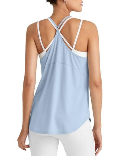 G4Free Workout Athletic Tank Tops for Women Racerback Lightweight Gym Pilates Y-Back Loose Fit Running Tanks Top — image 1