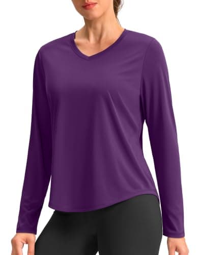 Long Sleeve Workout Tops for Women Dry Fit V Neck Athletic Shirts XS-3XL — image 1