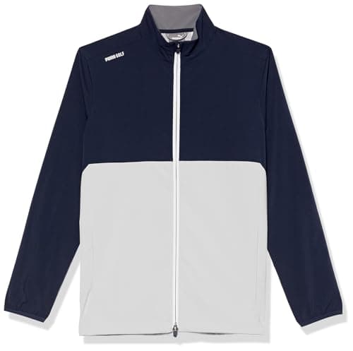 Puma Golf NA Boys Monterey Wind Jacket, Navy Blazer-ASH Gray, X-Large