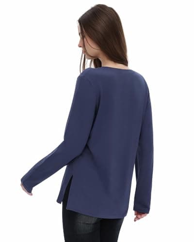 GAYHAY 3 Pack V Neck Long Sleeve Shirts for Women - Fall Casual Soft Tops Basic Loose Fit Outfits Clothes for Vacation view 4