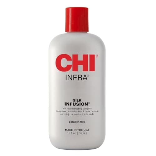 CHI Infra Silk Infusion, Silk Reconstructing Leave-In Hair Treatment for Creating Smooth, Shiny, Strong Hair, 12 Oz