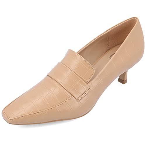 Journee Women's Celina Kitten Heel Pumps Tan, 9.5