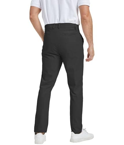 NATUVENIX Golf Pants Men Stretch Work Dress Pants Lightweight 30" Slim Fit Business Casual Pants for Men with Pockets view 2