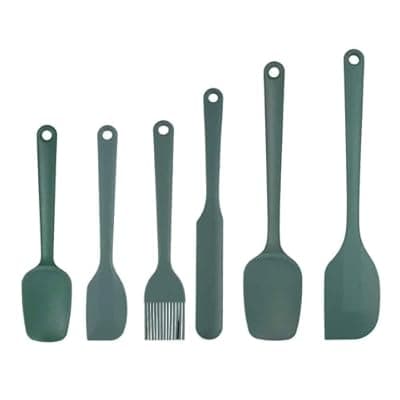 Silicone Spatula Set of 5-600°F Heat Resistant Kitchen Scraper Spatulas, Strong Steel Core and One-Pieces Seamless Design, Great for Cooking Mixing & Baking - BPA Free & Dishwasher Safe (green)