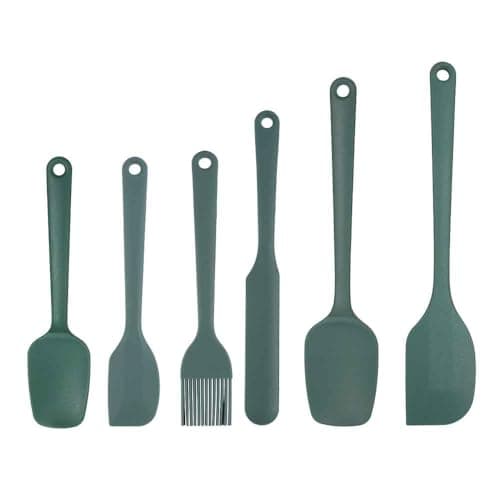 Silicone Spatula Set of 5-600°F Heat Resistant Kitchen Scraper Spatulas, Strong Steel Core and One-Pieces Seamless Design, Great for Cooking Mixing & Baking - BPA Free & Dishwasher Safe (green) — image 1