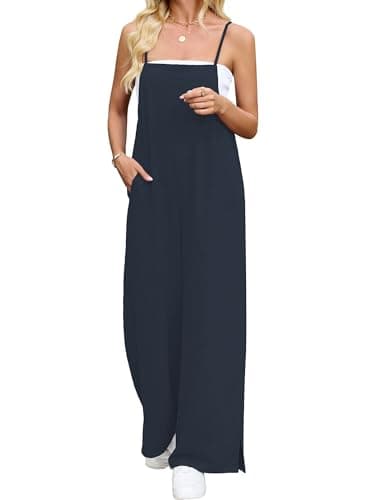 Heymoments Women's Casual Overalls Jumpsuits One Piece Adjustable Straps Wide Leg Long Bib Pant Rompers With Pockets — image 1