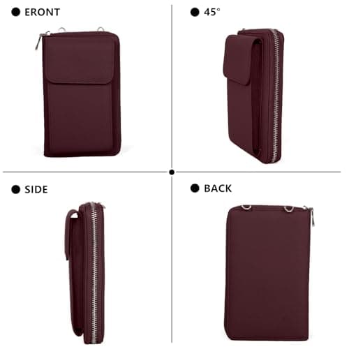 Women's Small Genuine Leather Crossbody Phone Purse and Wallet with Adjustable Strap, Fits cell phone up to 6.1 Inch view 5
